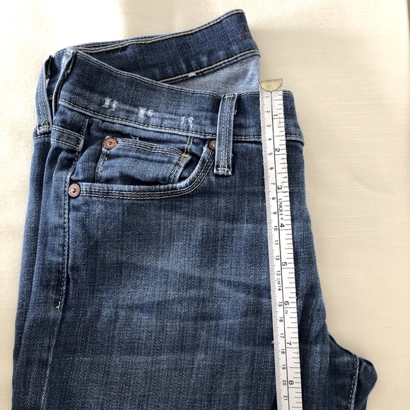 7 For All Mankind Denim Low Rise Medium Wash Straight Leg Jeans Size 25 - Picture 12 of 16